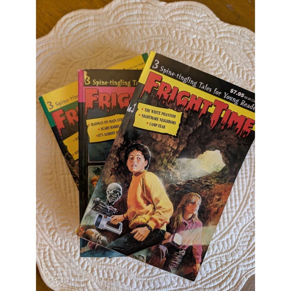 Vintage Fright Time Paperback Book Lot 90s Teen Horror Scary 3 Tales Halloween